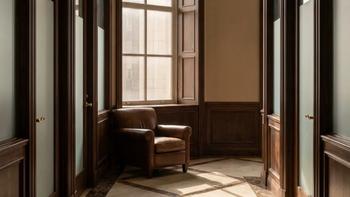 Матирано стакло, ореово дрво — каде дискрецијата е вградена во ѕидовите