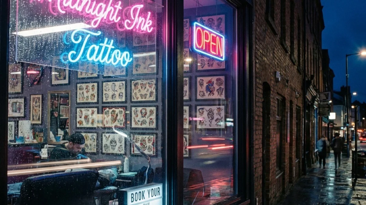 Неонски букви, flash art на ѕидот, QR код во прозорецот — излогот што букира и по полноќ